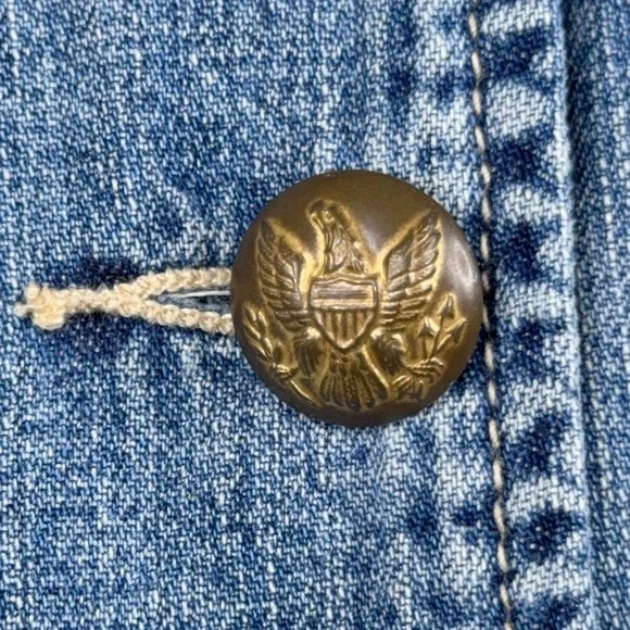 Lauren Ralph Lauren LRL Denim Chore Jacket Womens S Pockets Embellished Buttons - Picture 7 of 16